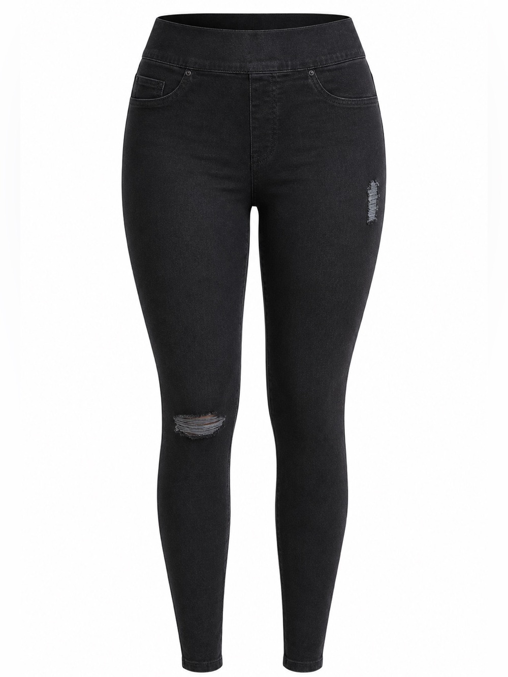 SPANX Distressed Skinny Jeans Leggings Vintage Black 3X NWT